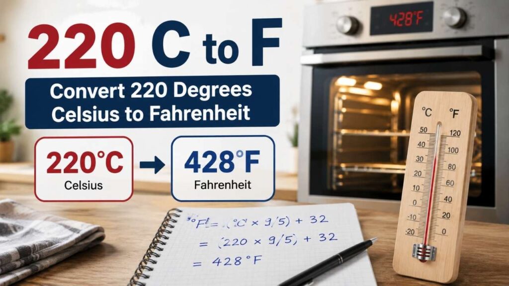Many people search for 220 C to F, 220 Celsius to Fahrenheit, or convert 220 C to F when they come across a recipe that uses a different temperature scale.