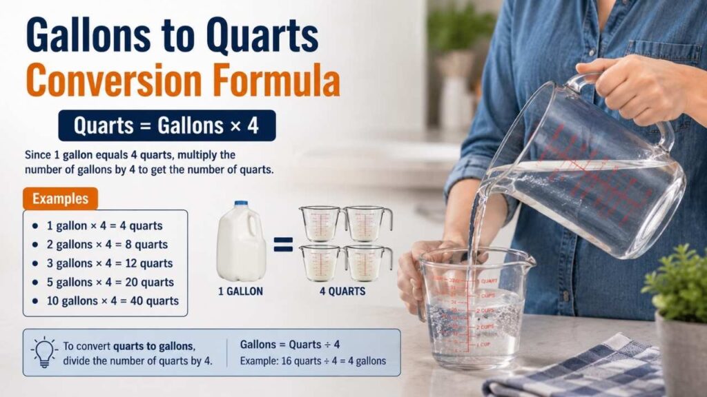 Gallons to Quarts Conversion Formula