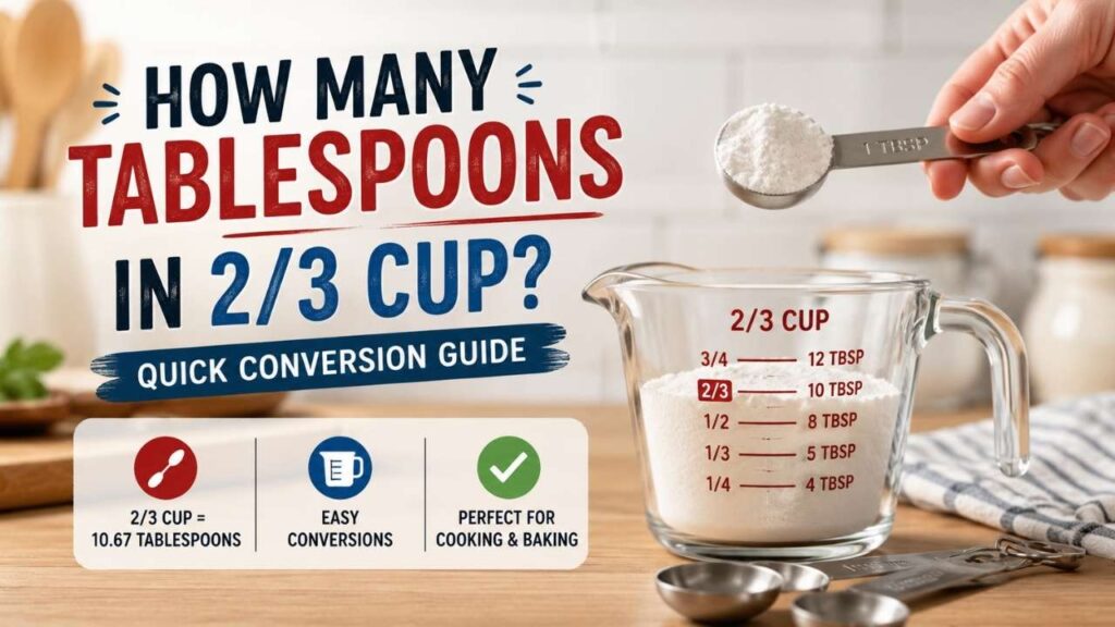 If you have ever wondered how many tablespoons in 2/3 cup, the quick answer is 10.67 tablespoons.