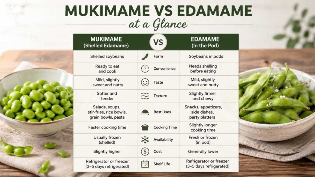 Mukimame vs Edamame at a Glance
