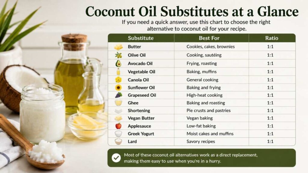 Best Coconut Oil Substitutes at a Glance