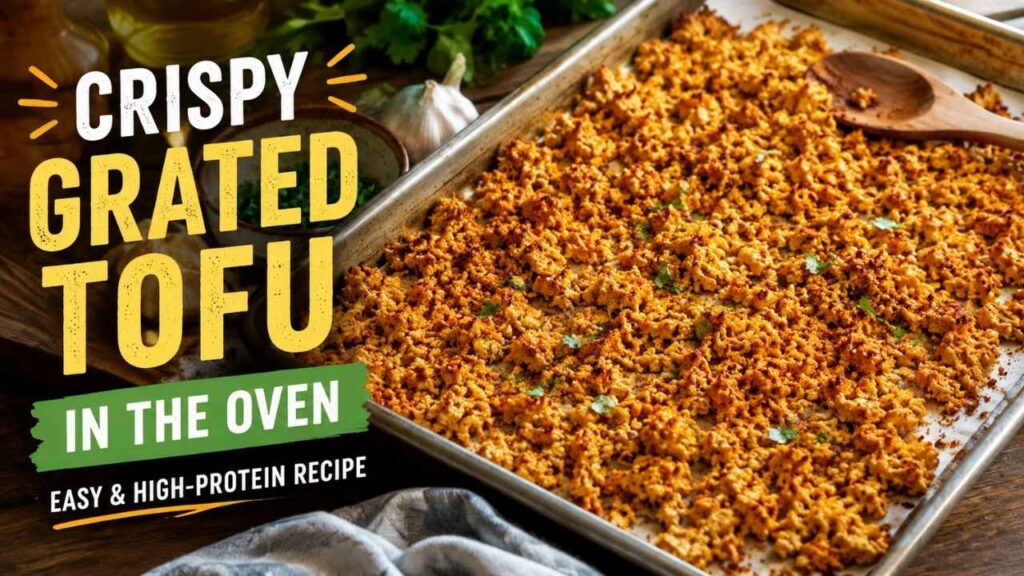 If you want a simple way to make crispy grated tofu in the oven, this recipe is worth trying.