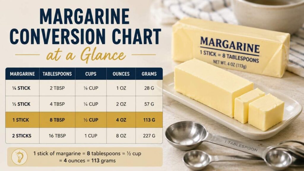 Margarine Conversion Chart at a Glance