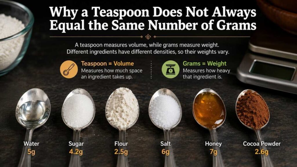 Why a Teaspoon Does Not Always Equal the Same Number of Grams