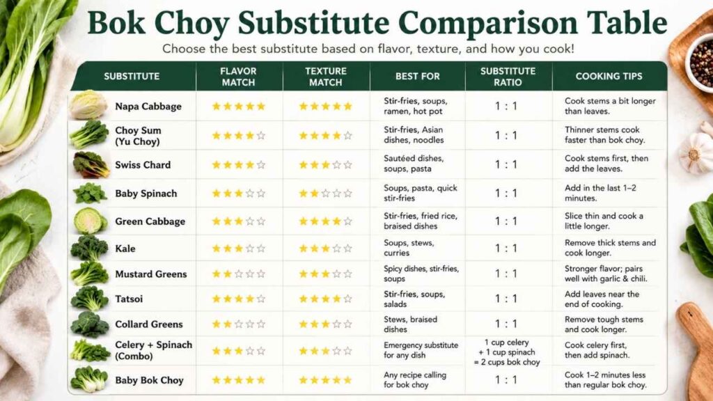 What Is the Best Substitute for Bok Choy?